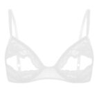 US Women&#39;s Lace Floral Bras Wire-Free Unlined Bralette Triangle Push Up Bra Top