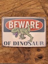 DINOSAUR STICKER Caution Warning Beware Danger T-Rex Raptor Lizard Jurassic Park