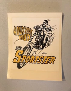 Vintage Hold Your Mud with Sportster Water Slide Decal Ed Roth Harley Davidson - Bild 1 von 2