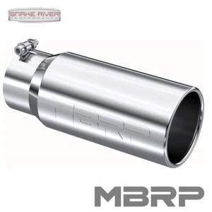 MBRP Stainless Steel Exhaust Tip 4" Inlet 5" OD Rolled Straight 12" Length T5050 - Picture 1 of 5