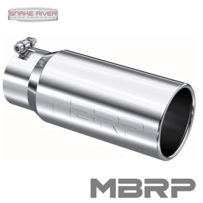 Punta de escape de acero inoxidable MBRP 4" entrada 5" OD laminada recta 12" longitud T5050 Foto 1 de 4