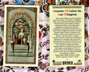 Oracion Al Nuestro Senor de Los Milagros - Spanish - Laminated Card 305S - Picture 1 of 3