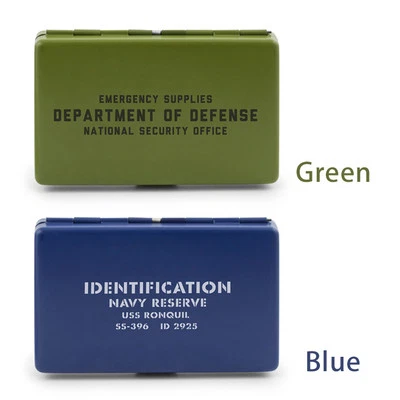 TARJETERO EJÉRCITO EXCEDENTE KIKKERLAND elección de azul o verde OR28 acero macizo Foto 1 de 2