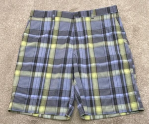 Pantalones cortos de golf PGA Tour para hombre 36x10 azul verde bolsillos a cuadros elásticos 6090 - Imagen 1 de 12