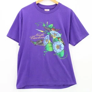 Vintage Hanes Shirt Mens Purple North Of Caroline 1992 Big Logo Graphic Cotton L - Picture 1 of 10