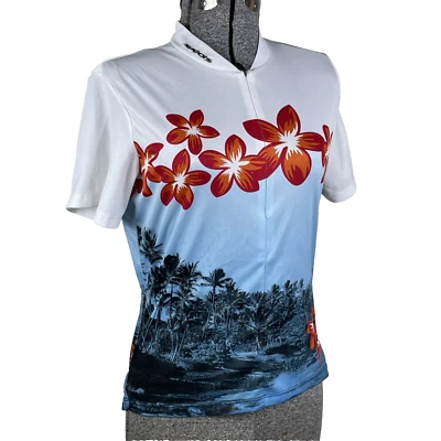 Sugoi Women's Cycling Jersey Size Small Half Zip Hawaiian Print - Image 1 of 4