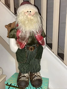 "Lindo hogar Navidad Country Santa de lujo grande de pie 28""-70 cm pesado en muy buena condición" - Imagen 1 de 9