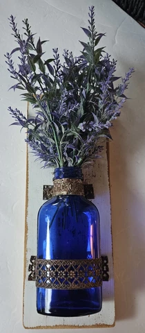 Unique Wall Cobalt Blue Bottle Sconce Vintage Farm House Cover