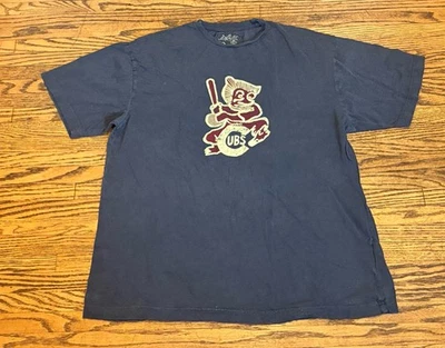 Sz XL Vintage Gray Chicago Cubs Logo T-shirt By Red Jacket - Image 1 of 4