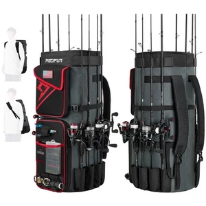 Fishing Rod Bag Holds 8 Rods & Reels 70L Large Storage Fishing Rod Case Fol - Picture 1 of 6