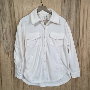 Lou & Grey NUEVO CON ETIQUETAS Mujer Mediana Marfil Acogedora Vellón Difuso Camisa Chaqueta Chamarra - Imagen 1 de 12