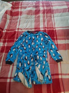 Carter’s Boys Sz 10/12 Pajamas Sleeper Footie Fleece Penguins - Picture 1 of 2