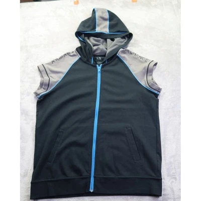 Armani Exchange AX Black/Gray Sleeveless Hoodie Men's L Workout Weight Lifting - Image 1 of 4