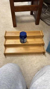 Expandable Bamboo 3-Tier Spice Rack Kitchen Cabinet Counter Organizer Shelf - Picture 1 of 1