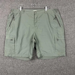 REI Shorts Womens 20W Green Nylon UPF 50+ Hiking Cargo Zip Pockets Elastic Waist - Picture 1 of 12