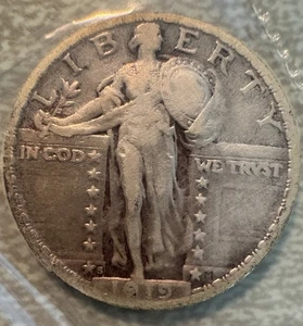 1919 S STANDING LIBERTY QUARTER - Picture 1 of 2
