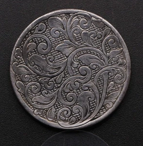 1912 - Liberty V Nickel - Schnörkelgravur - handgeschnitzte verzierte Münze - Bild 1 von 5