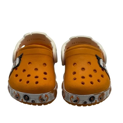 Kids Orange Star Wars BB8 Droid Crocs Clogs Size 4 5 C Toddler Shoes - Image 1 of 4