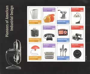 USPS Sheet of 12 Stamps Pioneers of American Industrial Design 2010 Pane 4546 - Picture 1 of 1
