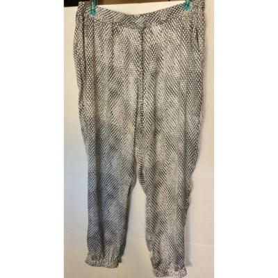 Michael Kors Womens Cropped Jogger Pants Gray Snake Drawstring Pockets XL New - Image 1 of 4