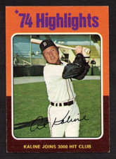 1975 Topps Baseball Card #4 Al Kaline HOF '74 Highlights Detroit Tigers EX-MT *a