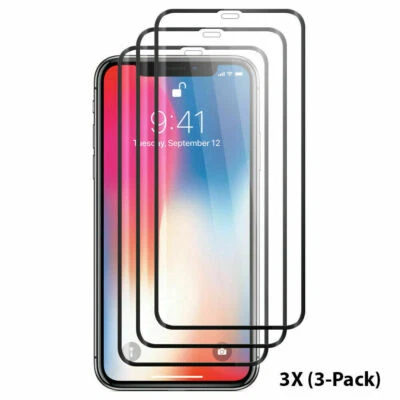 3 x Full Coverage Tempered Glass Screen Protector For iPhone 11 Pro Max 12 Mini  - Image 1 of 4