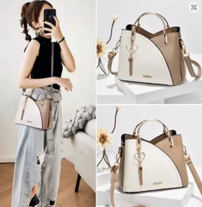 Newposs PU Leather Large Capacity Woman Handbag Grid Shoulder Bag Fashion Casual - Picture 1 of 5