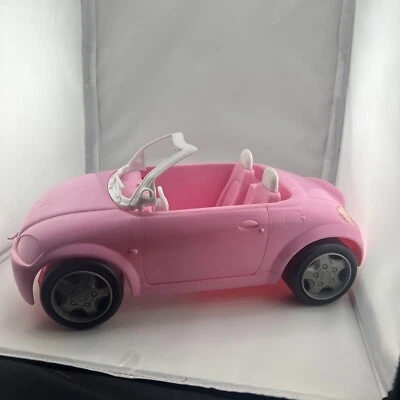 Barbie Convertible Tipo Bug Mattel 2001 Vehículo Convertible Coche Rosa Claro Foto 1 de 4