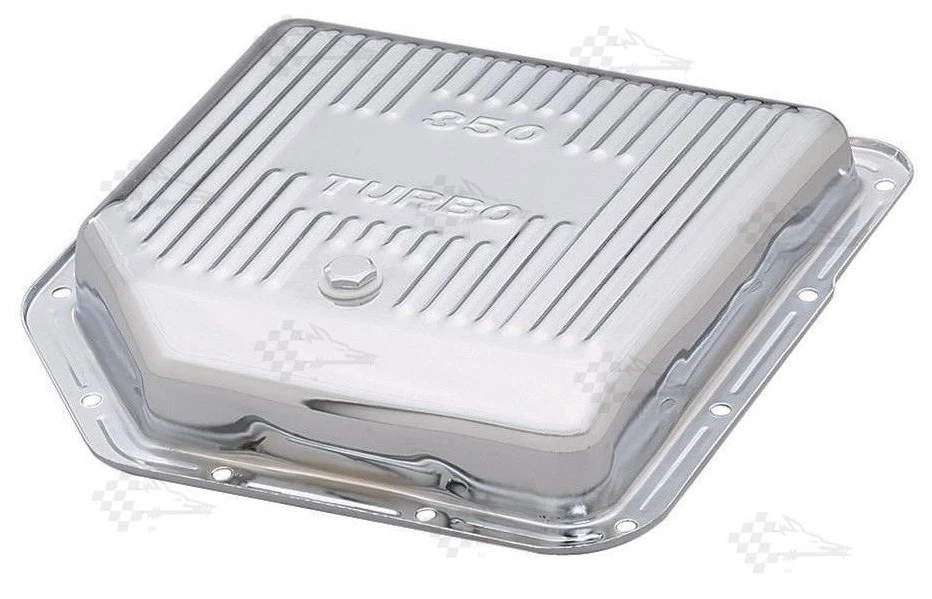 Chrome GM Turbo 350 Transmission Oil Pan - TH350 - Finned Style - Image 1 of 1