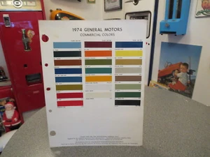 PAINT COLOR REFERENCE 1974 GENERAL MOTORS COMMERCIAL COLORS - Picture 1 of 3
