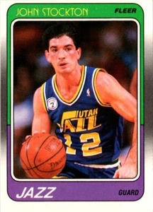 1988-89 Fleer #115 John Stockton RC ROOKIE Card Utah Jazz Gem Mint Corners Edges - Picture 1 of 2