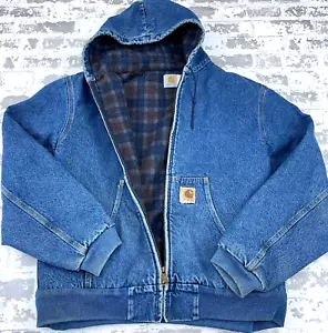 Vintage Carhartt Jacket Men XL Deinim Blanket Lined 90s USA JB1198 ASAP Rocky - Picture 1 of 15