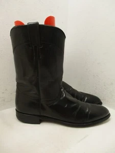 Justin Classic Black Roper Style 3133 Cowboy Boots Mens Size 10 B USA - Picture 1 of 11