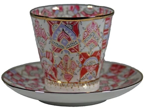 VINTAGE LOMONOSOV LFZ RUSSIAN BONE CHINA CUP & SAUCER A. VOROBYOVSKY IMPERIAL - Picture 1 of 12
