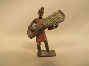 Antique Tribal Native Figurine Carrying Wheat Hand Painted - Picture 1 of 5