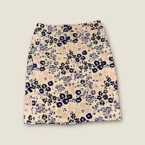 ANN TAYLOR Women's Classic Floral Straight & Pencil Skirt Size 4 Lined Blue - Picture 1 of 12