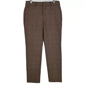 Pantalone Banana Republic Sloan a quadri donna taglia 0 marrone alla caviglia preppy classico - Foto 1 di 12