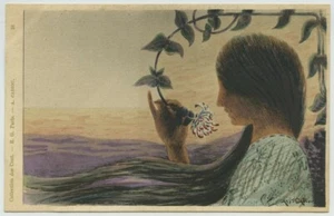 Illustrateur Arsène CADIOU. Collection des Cent n° 36. Femme aux longs cheveux. - Picture 1 of 2