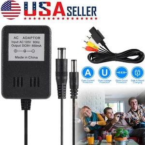 Audio AV RCA Cable AC Power Supply Adapter Cord For Super Nintendo SNES Game - Picture 1 of 35