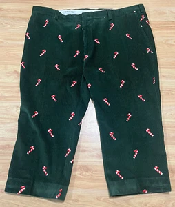 ORVIS HOLIDAY INSPIRED COTTON CORDUROY CASUAL PANTS CANDY CANES UNCOMMON SIZE - Picture 1 of 5