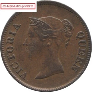 Straits colonies 1/4 cent copper coin 1862 Victoria (1837-1901) - Picture 1 of 2