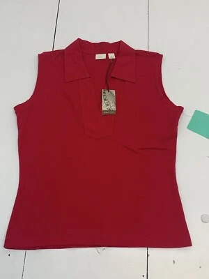 Camiseta sin mangas Caslon para mujer talla pequeña roja cuello sin mangas vintage nueva Foto 1 de 4