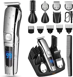 7 in 1 Men Portable Electric Hair Trimmer Clippers Beard Shaver Cutting Cordless - Picture 1 of 10
