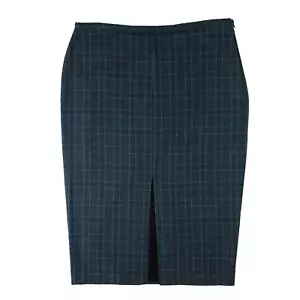 ~SS~ Size 16 WITCHERY First Edition Split Front Plaid Midi Skirt - Dark Grey - Picture 1 of 8