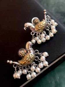 Dual Tone Bird Shape Stud Earring - Picture 1 of 3