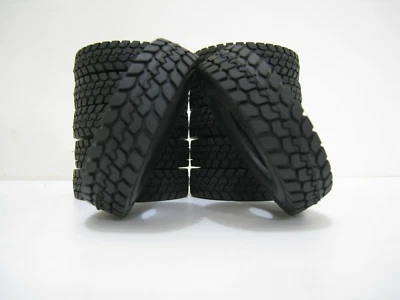 RC 4Pcs Model Rubber Tires For Tamiya 1:14 Tractor Truck Trailer Climbing Car - Image 1 of 4