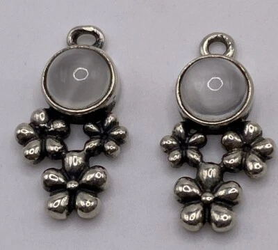 Auténticos Pendientes Pandora S925 ALE SS Piedra Lunar Flor Ramo Componer 290631 Foto 1 de 4