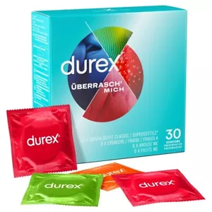 Durex KONDOME Überrasch Mich 30 stück Feucht beschichtet Condom Vorratspack - Bild 1 von 24