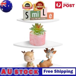 3Pcs Modern White Floating Corner Shelves Right Angle PVC Home/Office Use - Picture 1 of 20