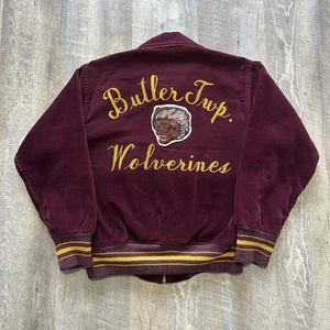 Vintage 1960s Butler Turnpike Wolverines Corduroy Jacket Chain Stitch - Picture 1 of 7